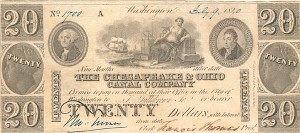 The Chesapeake and Ohio Canal Co. - Obsolete Banknote